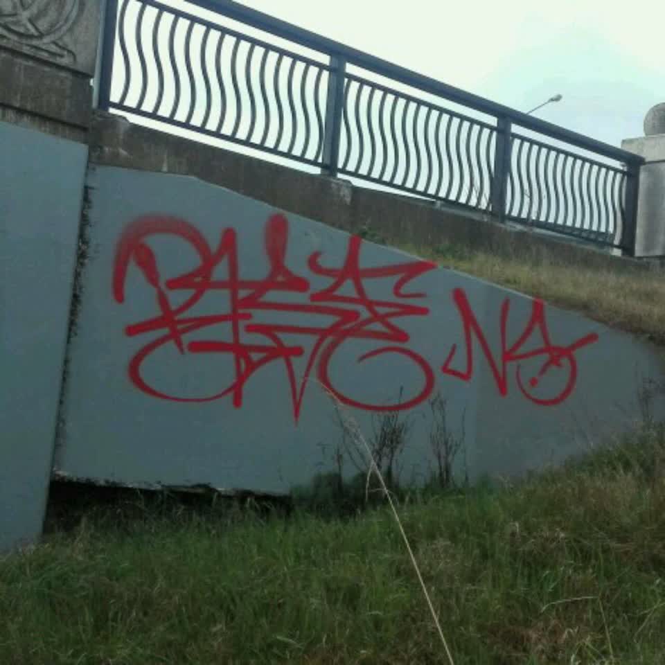 The photograph attached to this graffiti report