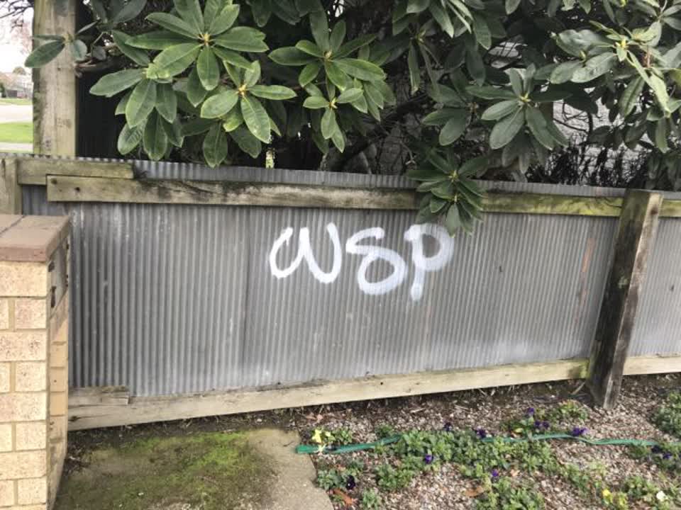 The photograph attached to this graffiti report