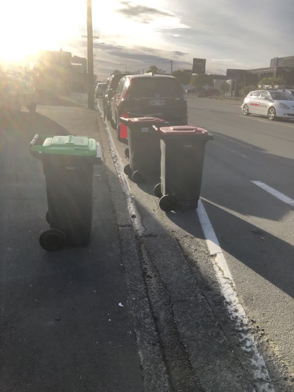 The photograph attached to this rubbish and bins - general report