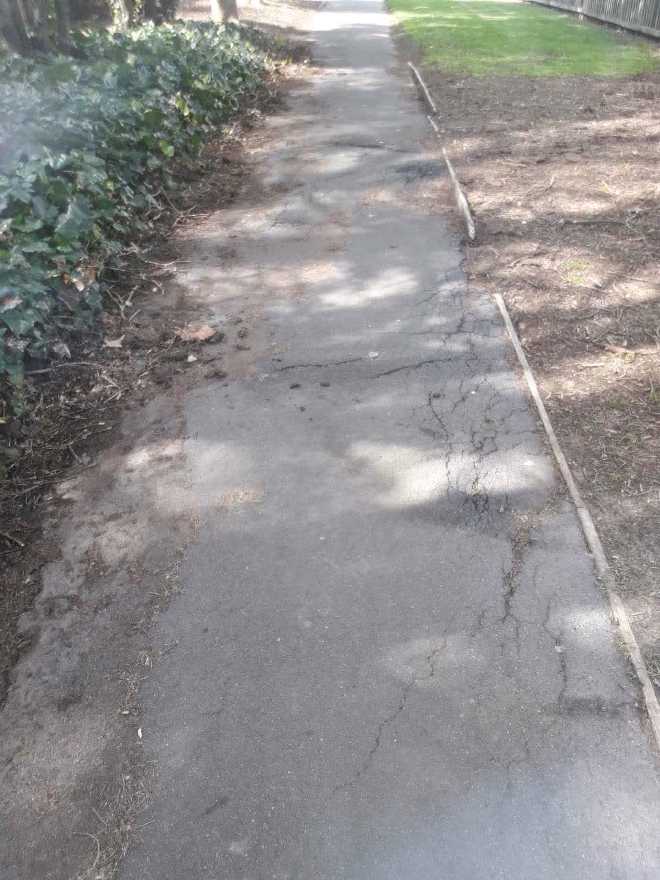 The photograph attached to this pavement - damaged report