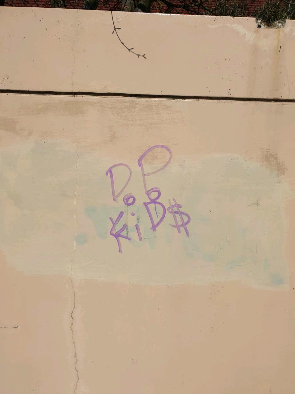 The photograph attached to this graffiti report