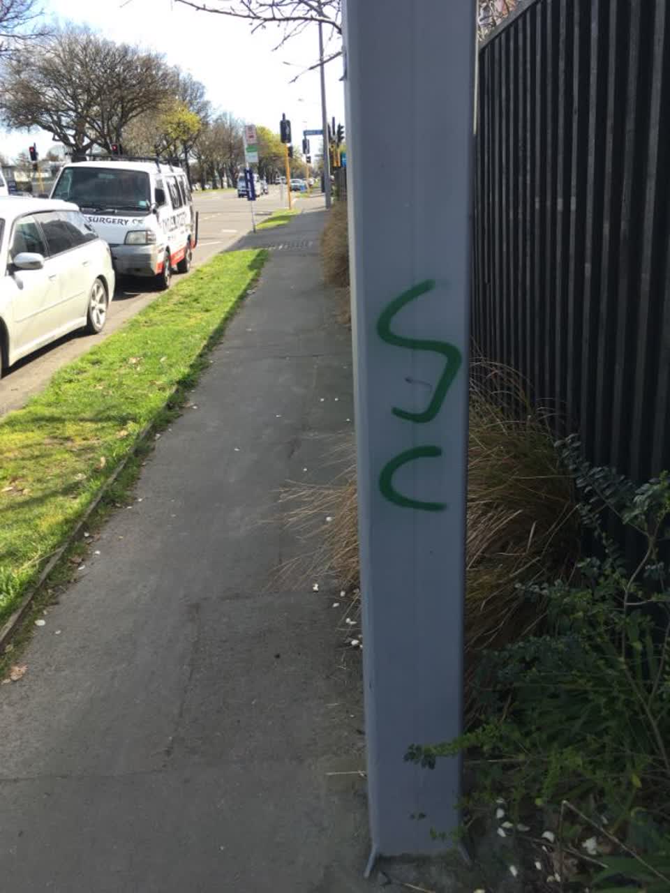 The photograph attached to this graffiti report