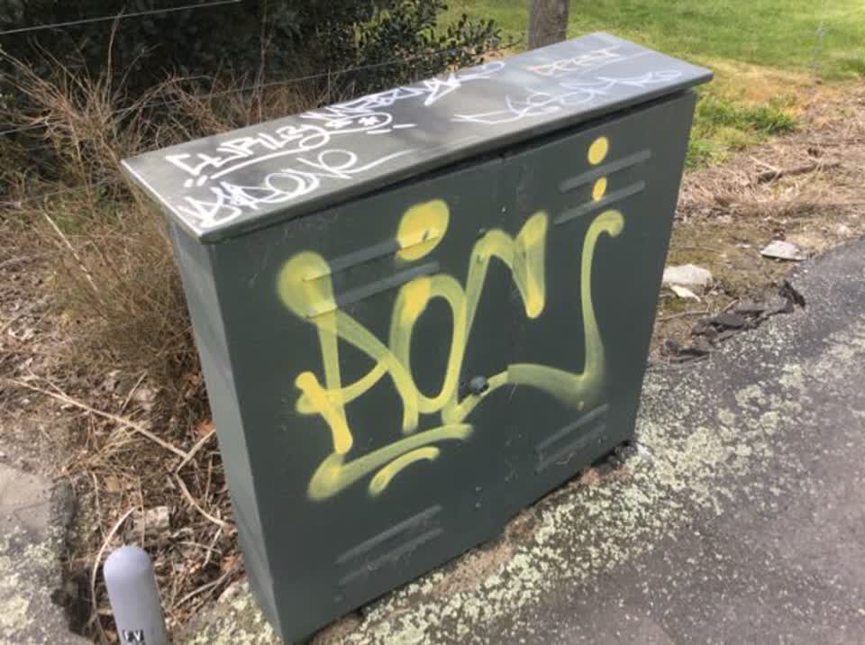 The photograph attached to this graffiti report