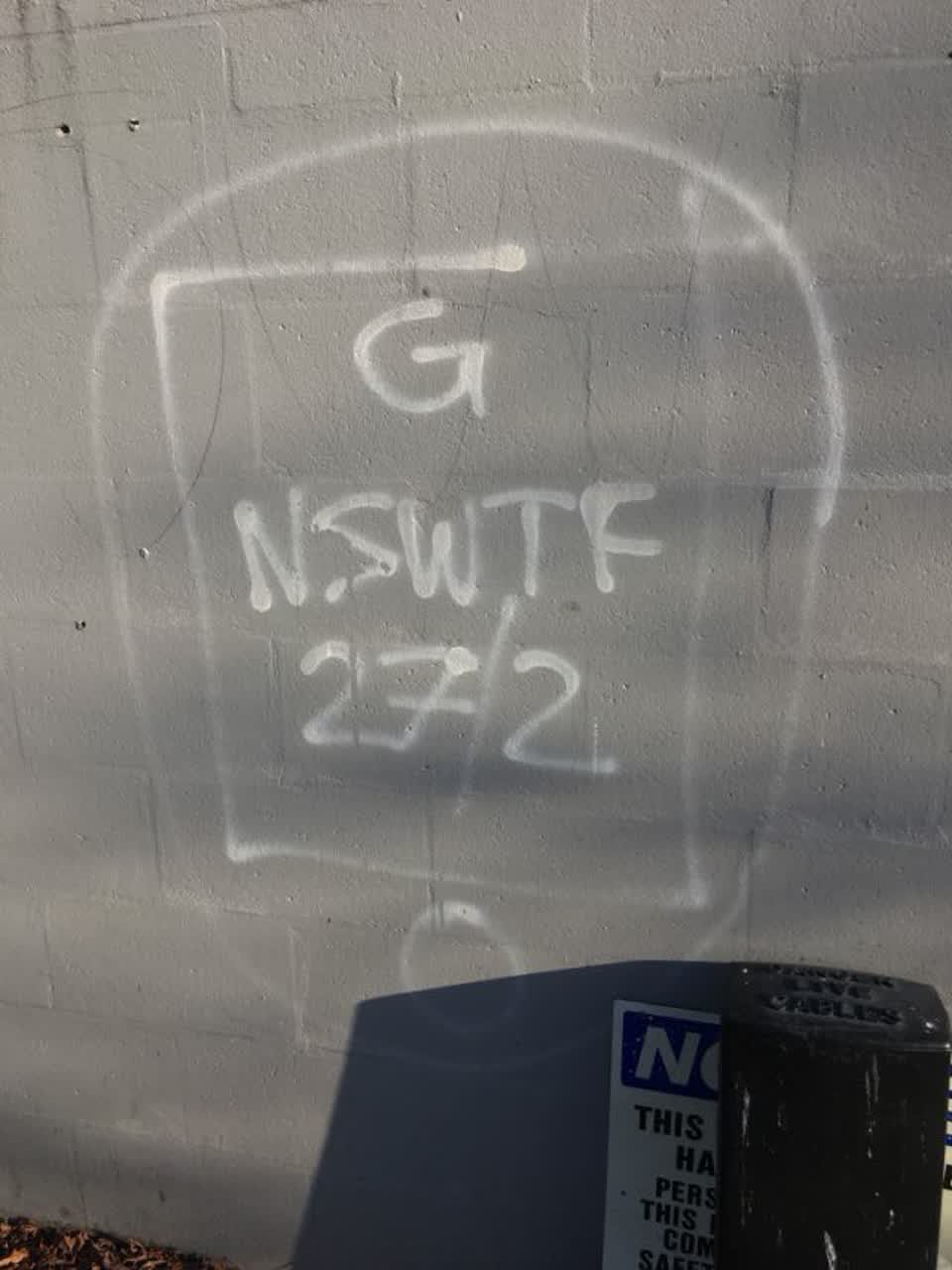 The photograph attached to this graffiti report