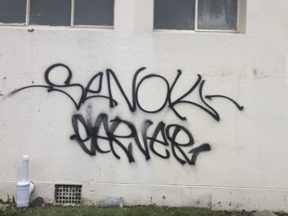 The photograph attached to this graffiti report