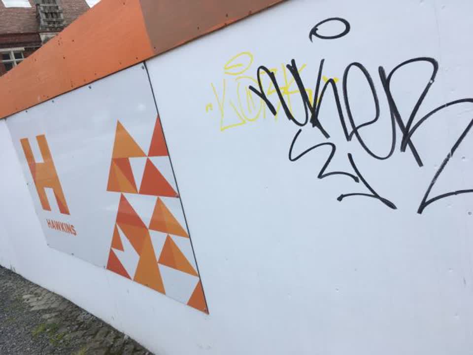 The photograph attached to this graffiti report