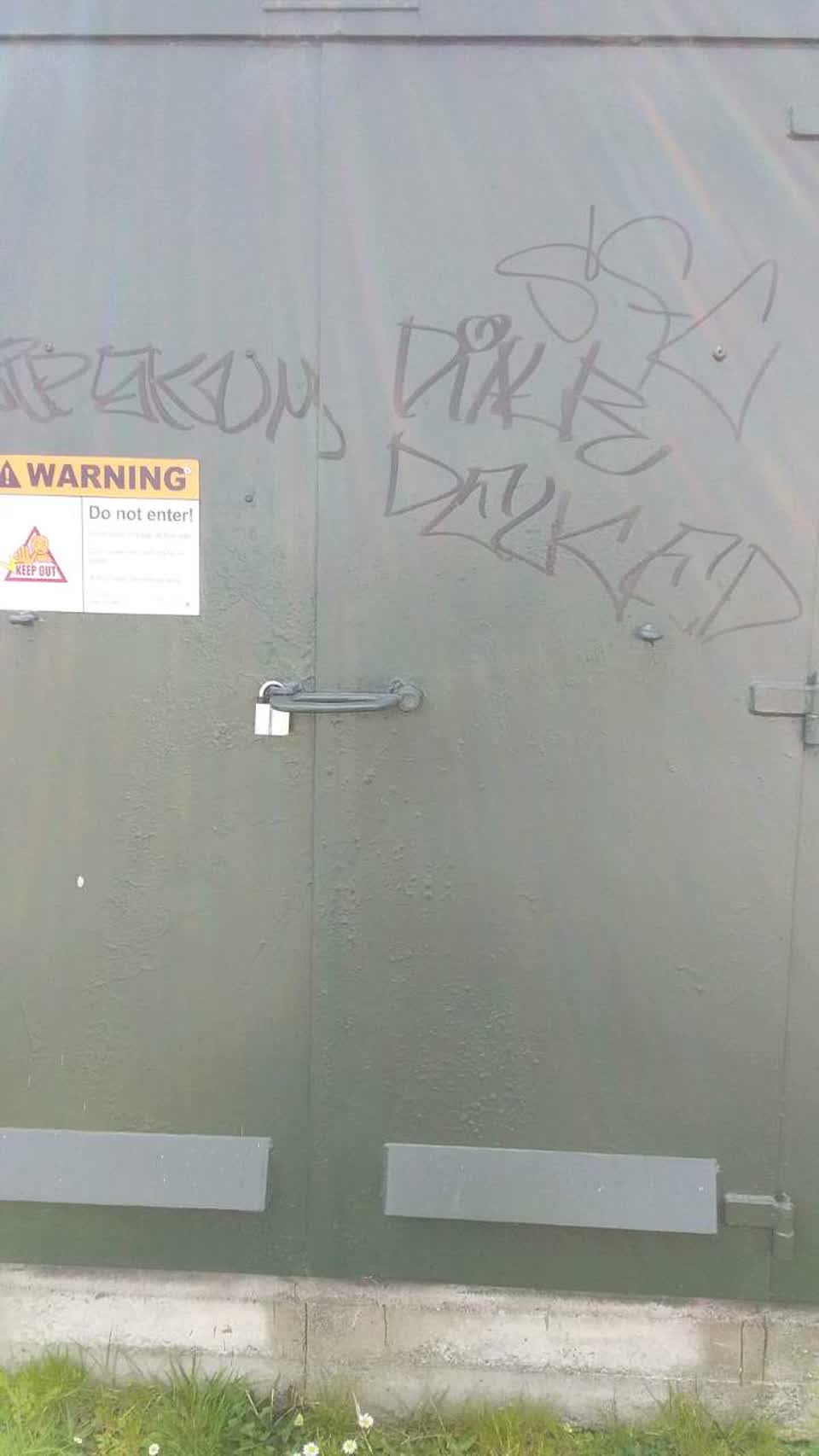 The photograph attached to this graffiti report