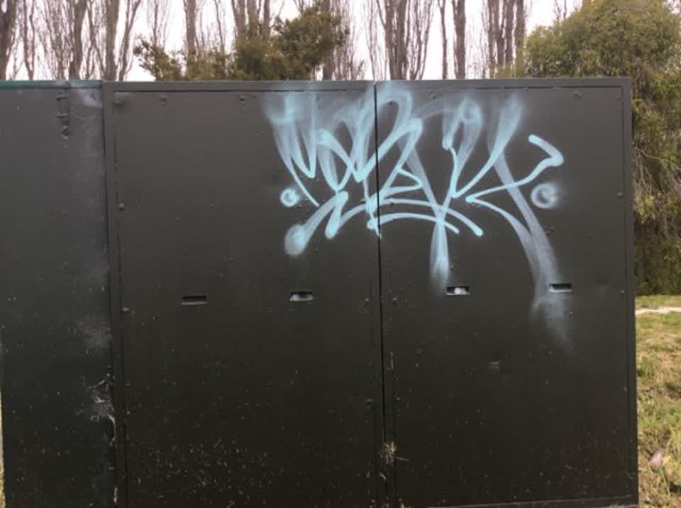 The photograph attached to this graffiti report
