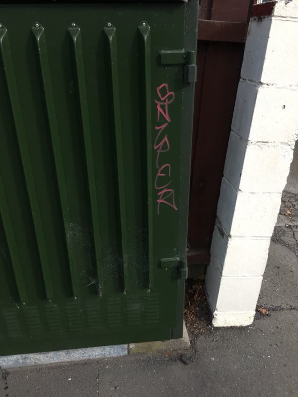 The photograph attached to this graffiti report