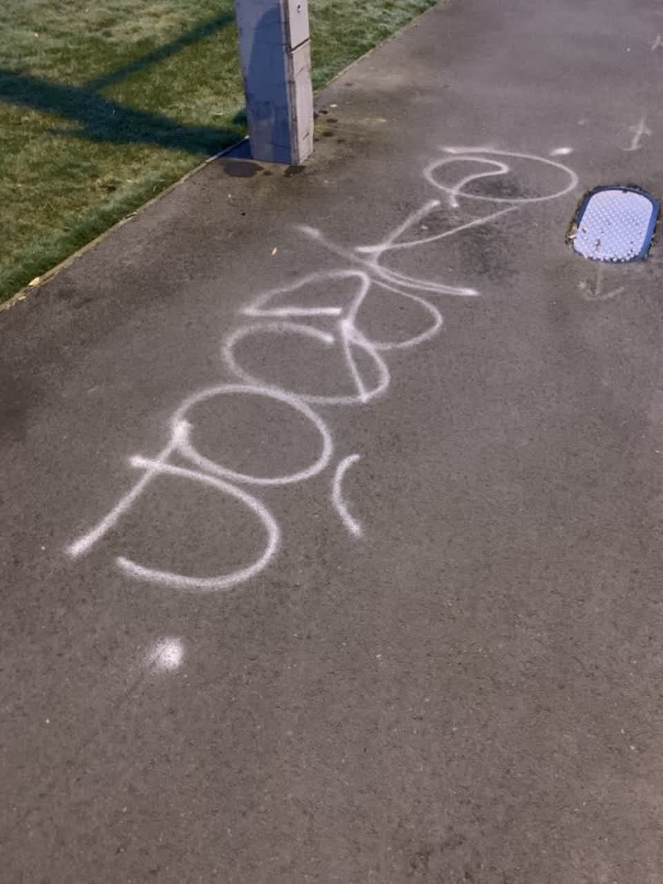 The photograph attached to this graffiti report