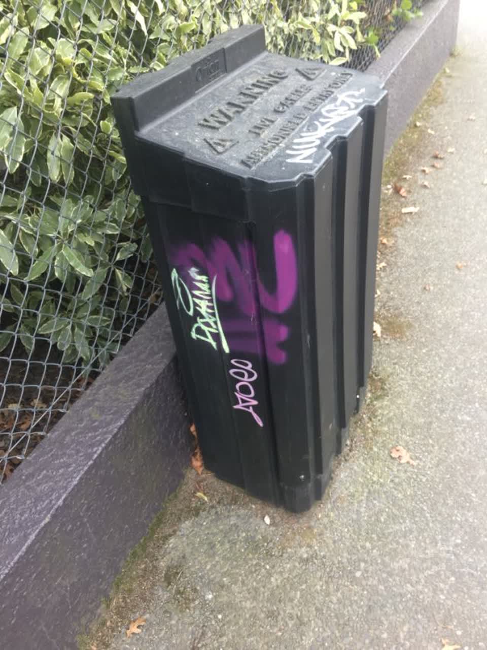 The photograph attached to this graffiti report