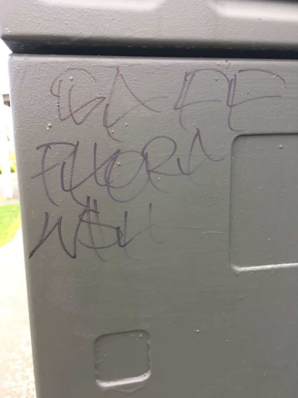 The photograph attached to this graffiti report