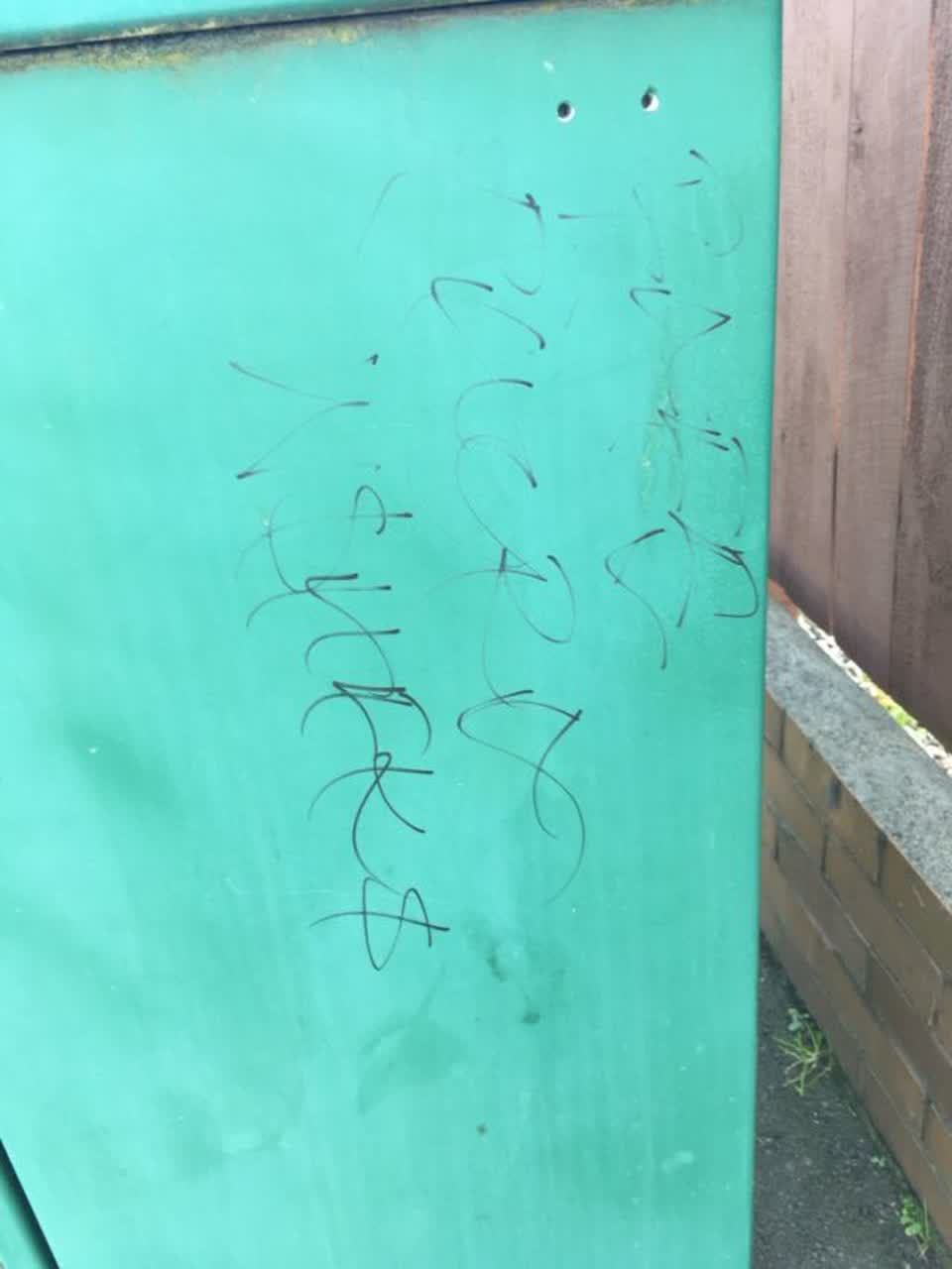 The photograph attached to this graffiti report