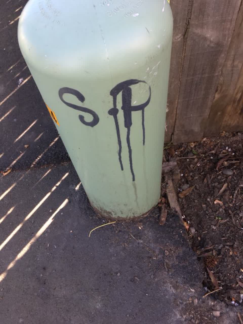 The photograph attached to this graffiti report