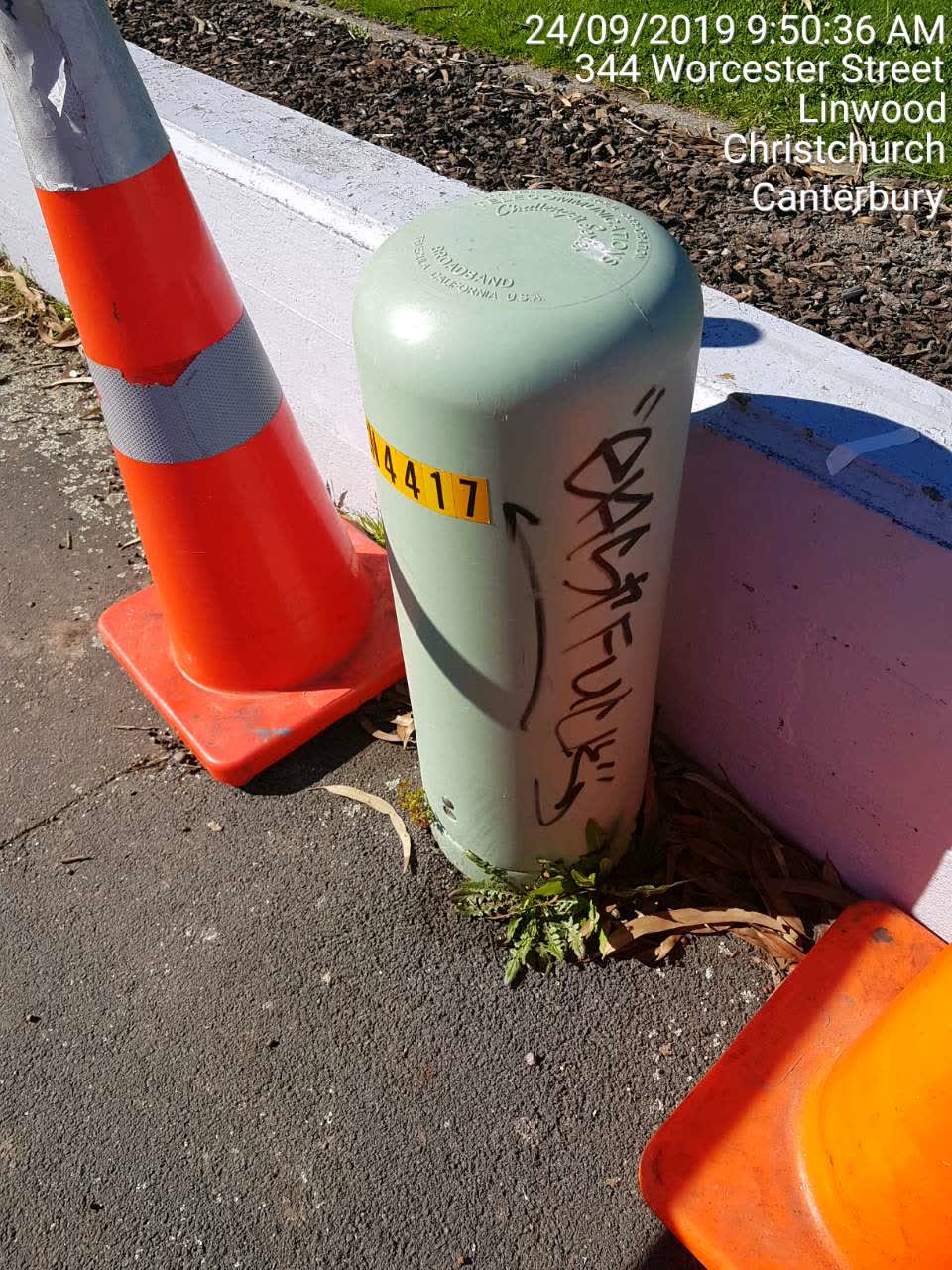 The photograph attached to this graffiti report