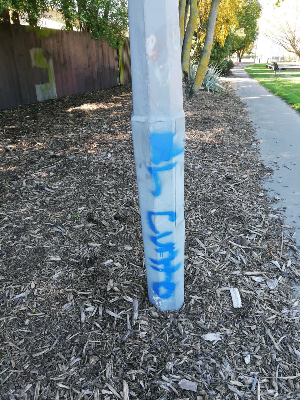The photograph attached to this graffiti report