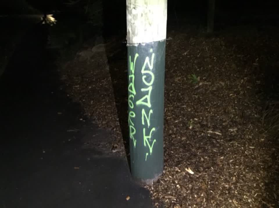 The photograph attached to this graffiti report