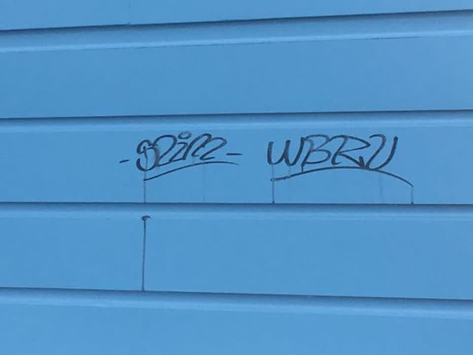 The photograph attached to this graffiti report