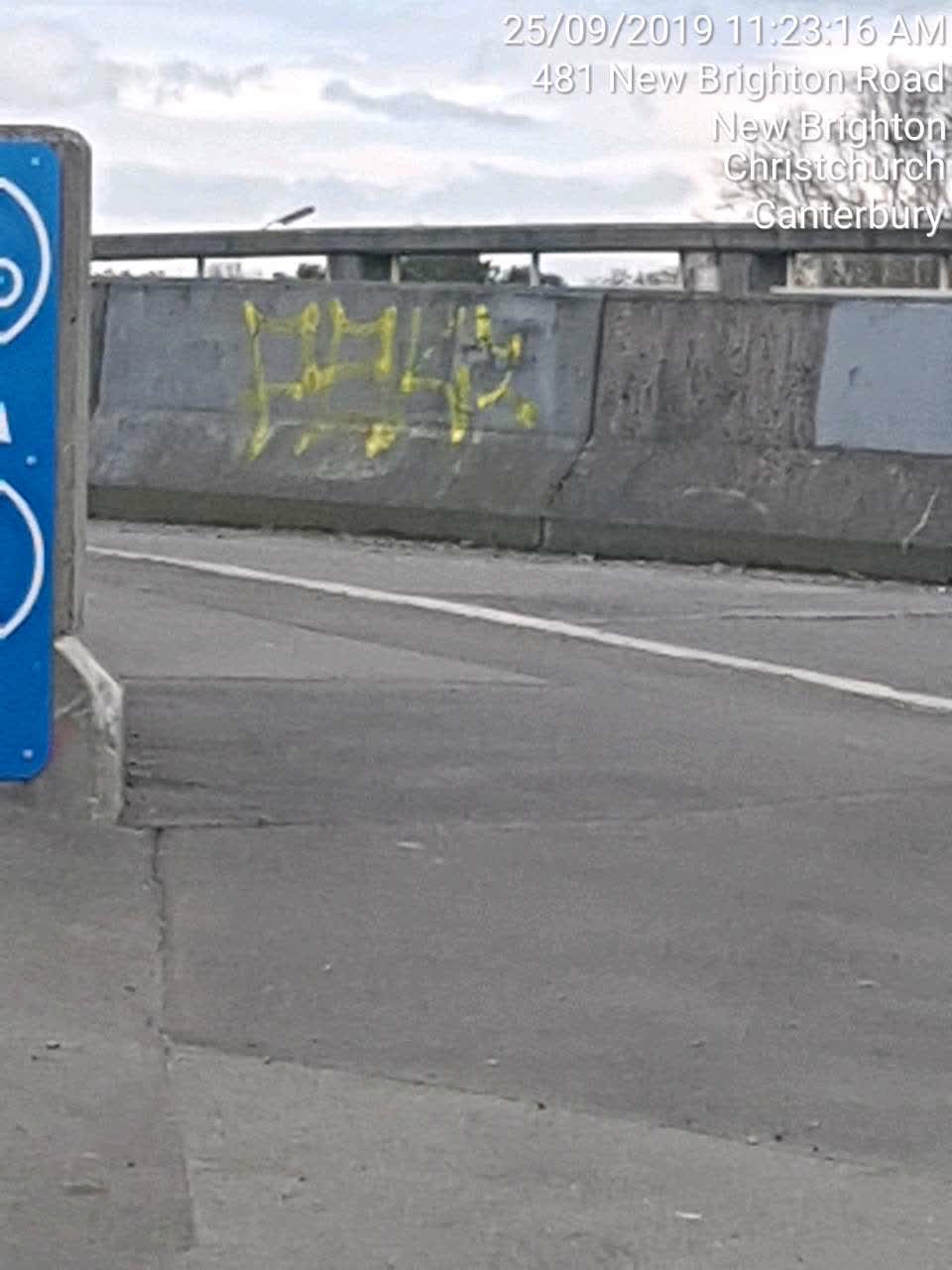 The photograph attached to this graffiti report