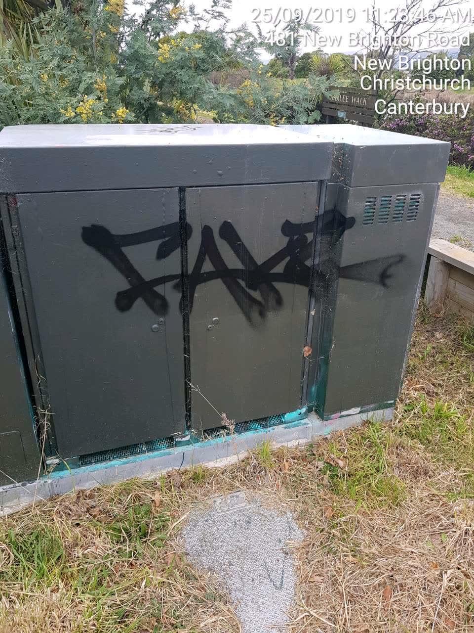 The photograph attached to this graffiti report
