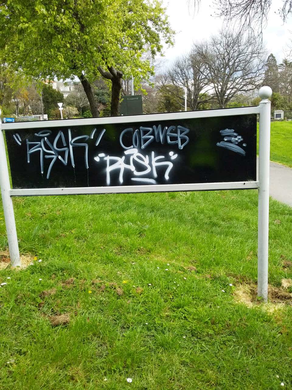 The photograph attached to this graffiti report