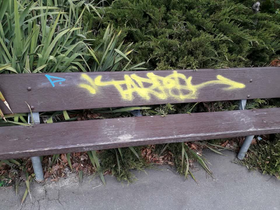 The photograph attached to this graffiti report