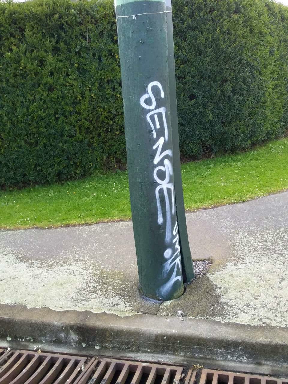 The photograph attached to this graffiti report