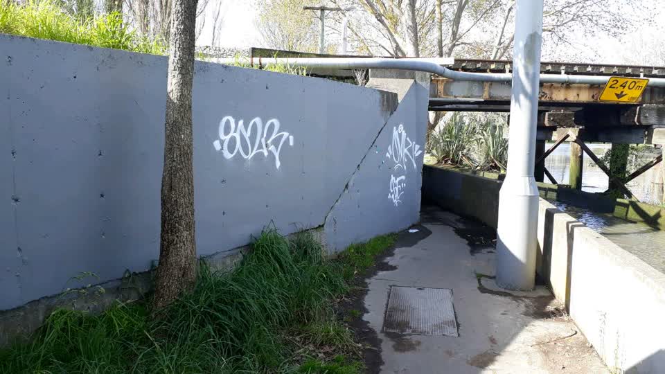 The photograph attached to this graffiti report