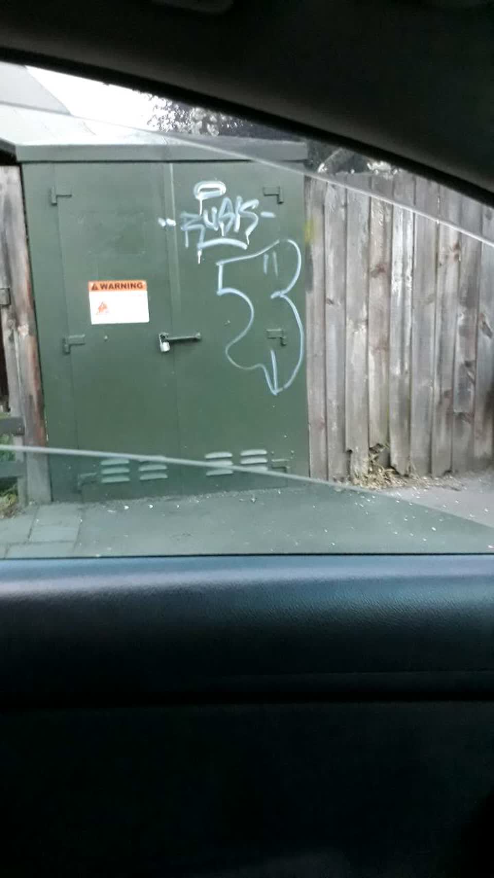 The photograph attached to this graffiti report