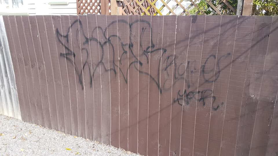 The photograph attached to this graffiti report
