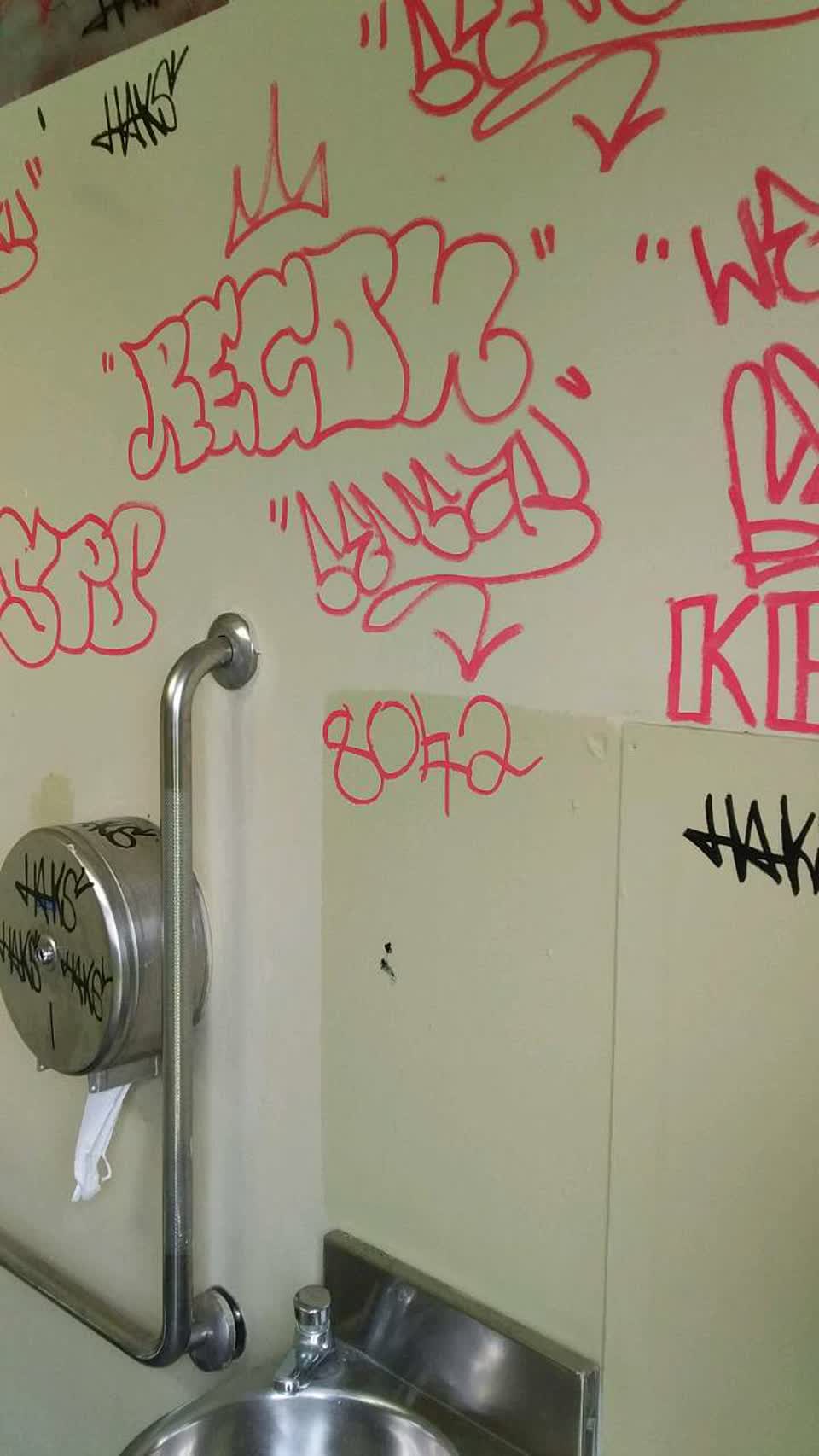 The photograph attached to this graffiti report