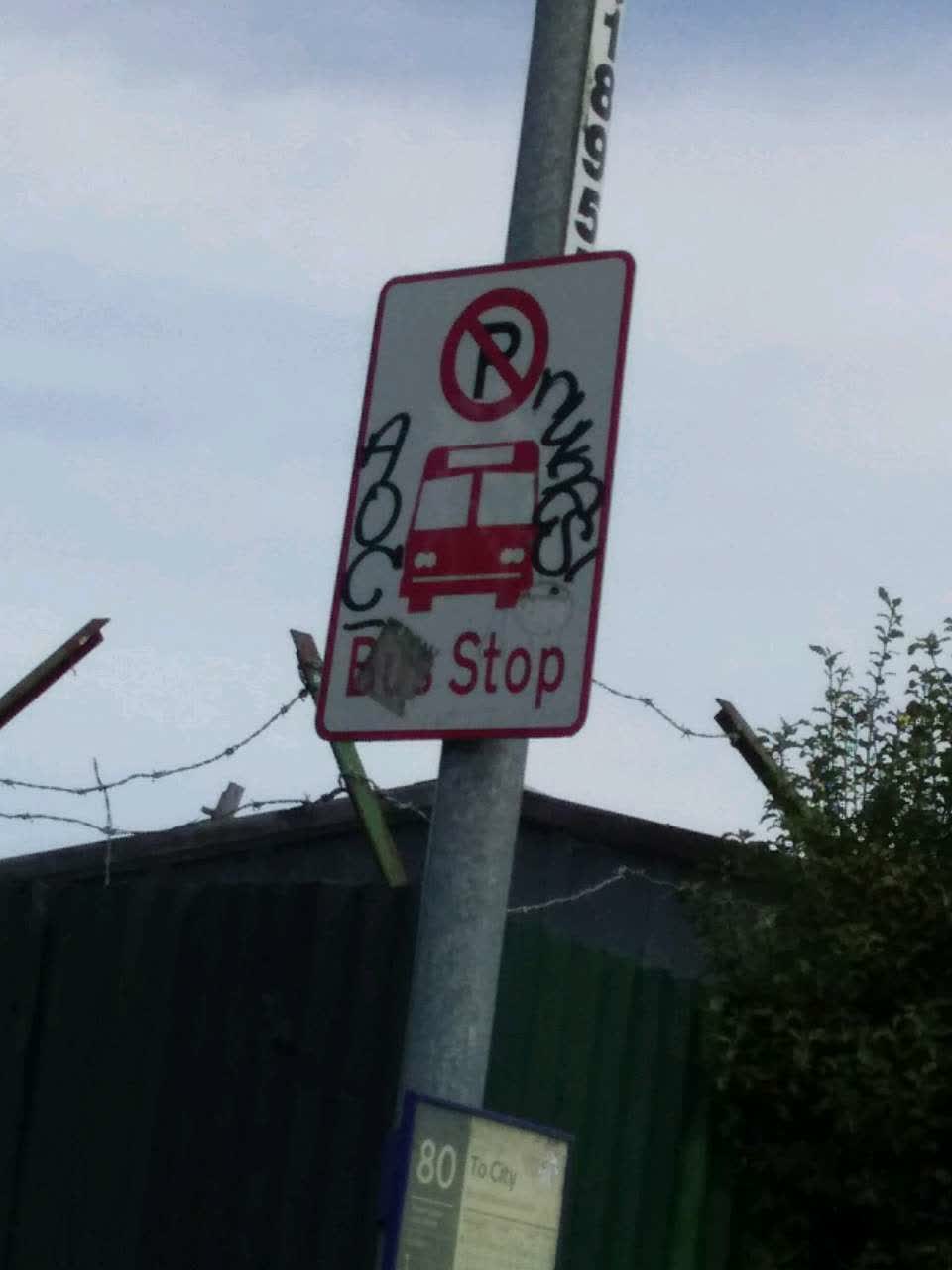 The photograph attached to this graffiti report