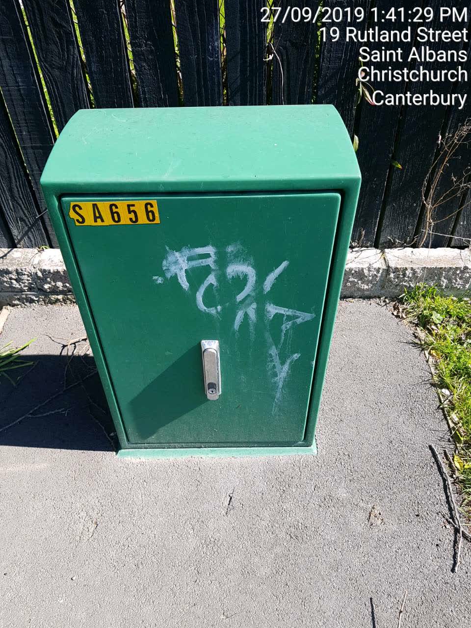 The photograph attached to this graffiti report