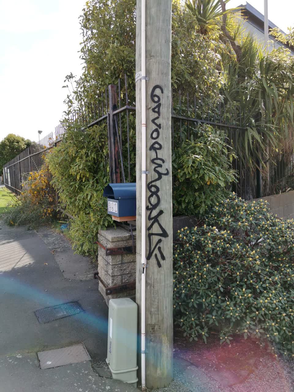 The photograph attached to this graffiti report