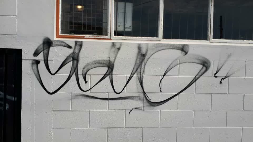 The photograph attached to this graffiti report