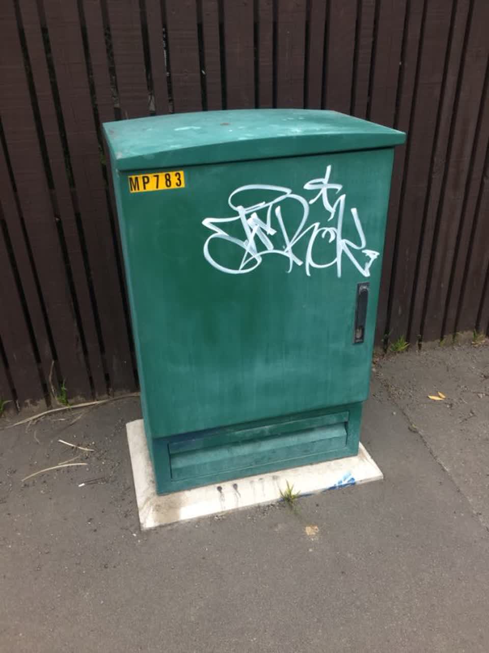 The photograph attached to this graffiti report