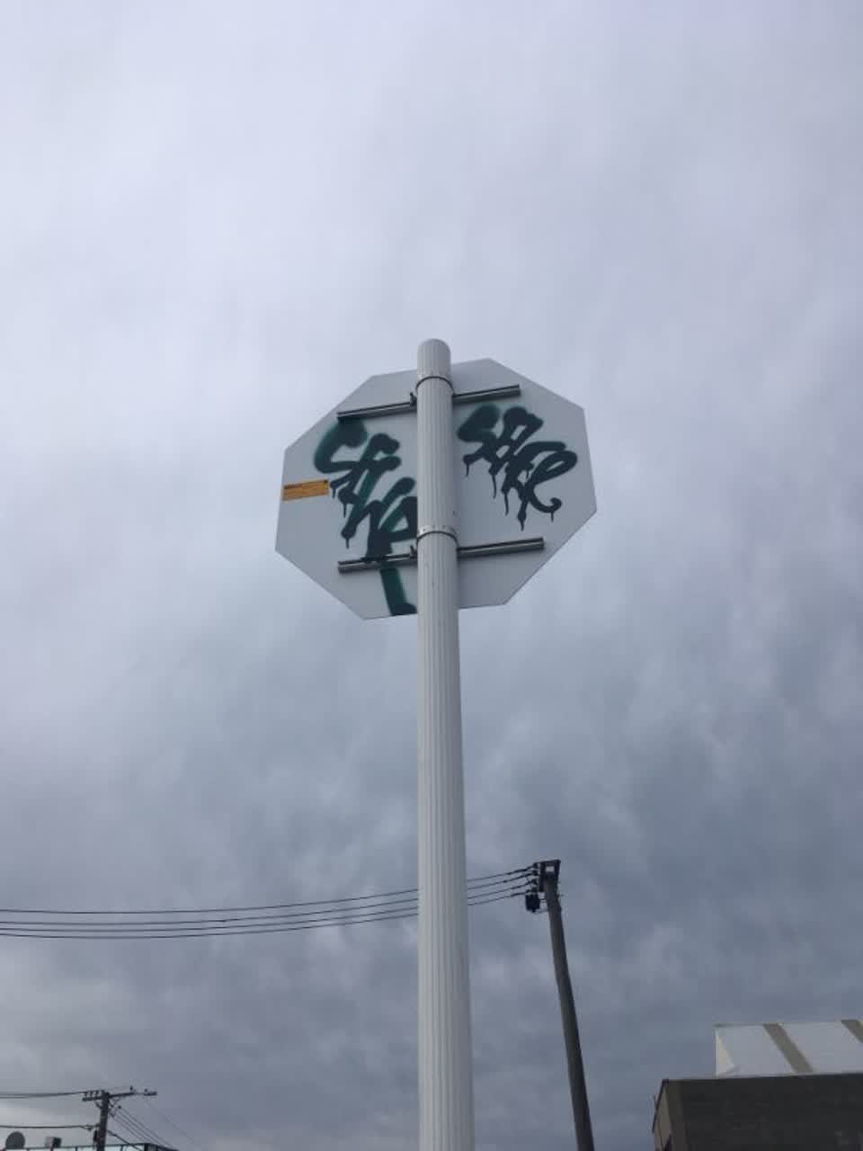 The photograph attached to this graffiti report
