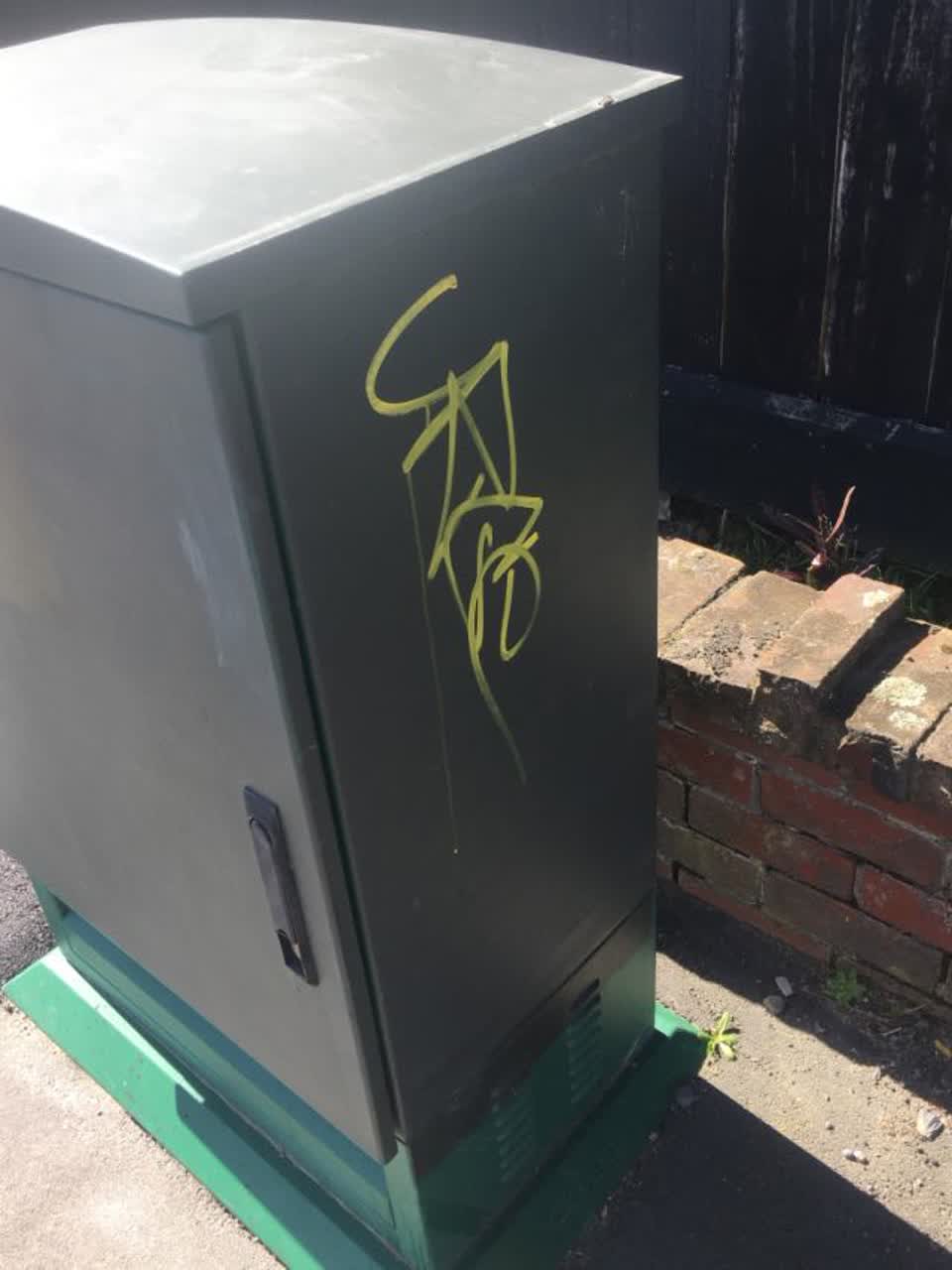 The photograph attached to this graffiti report