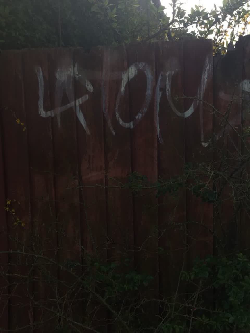 The photograph attached to this graffiti report