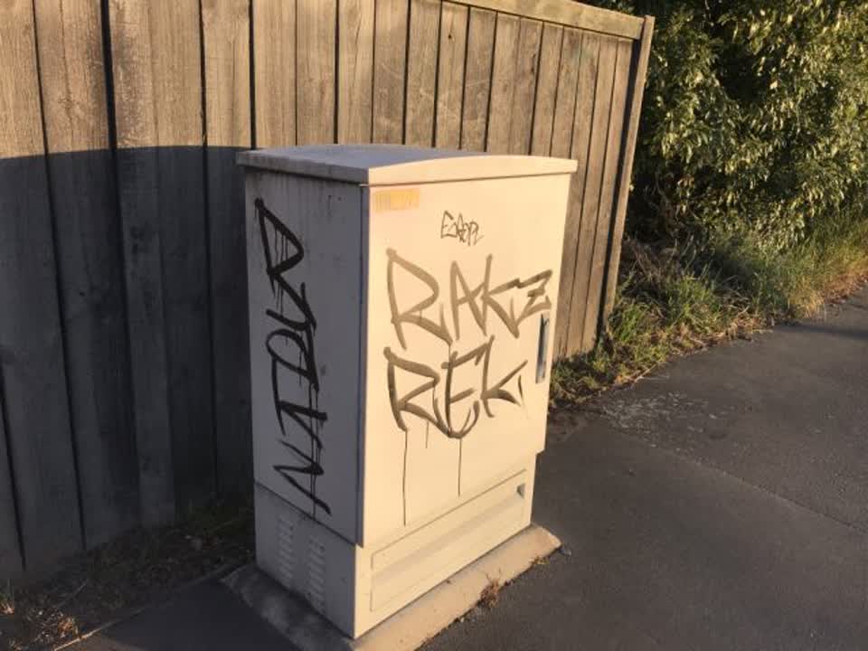 The photograph attached to this graffiti report