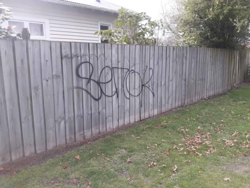 The photograph attached to this graffiti report
