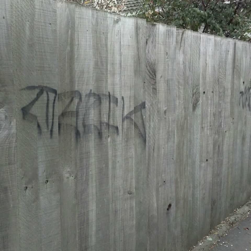 The photograph attached to this graffiti report