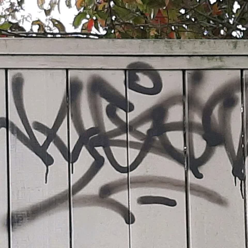 The photograph attached to this graffiti report