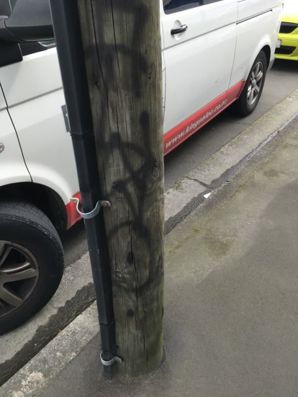 The photograph attached to this graffiti report