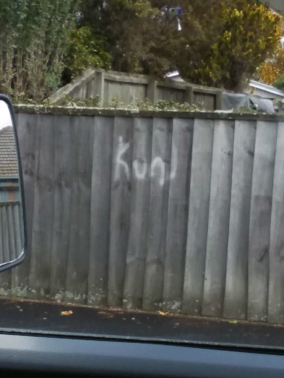 The photograph attached to this graffiti report