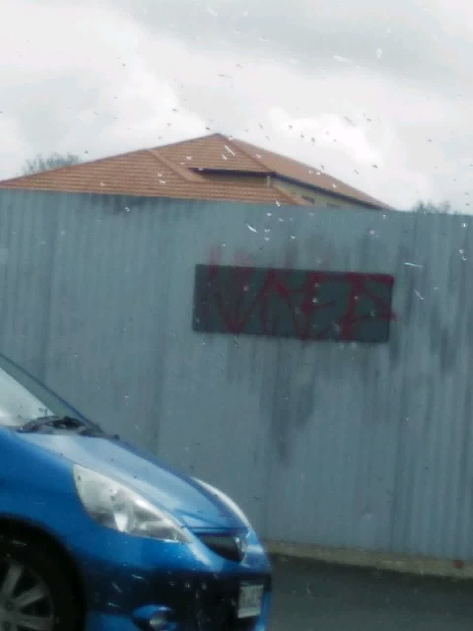 The photograph attached to this graffiti report