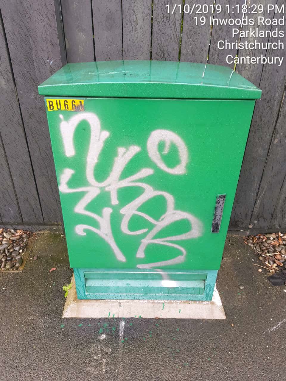 The photograph attached to this graffiti report