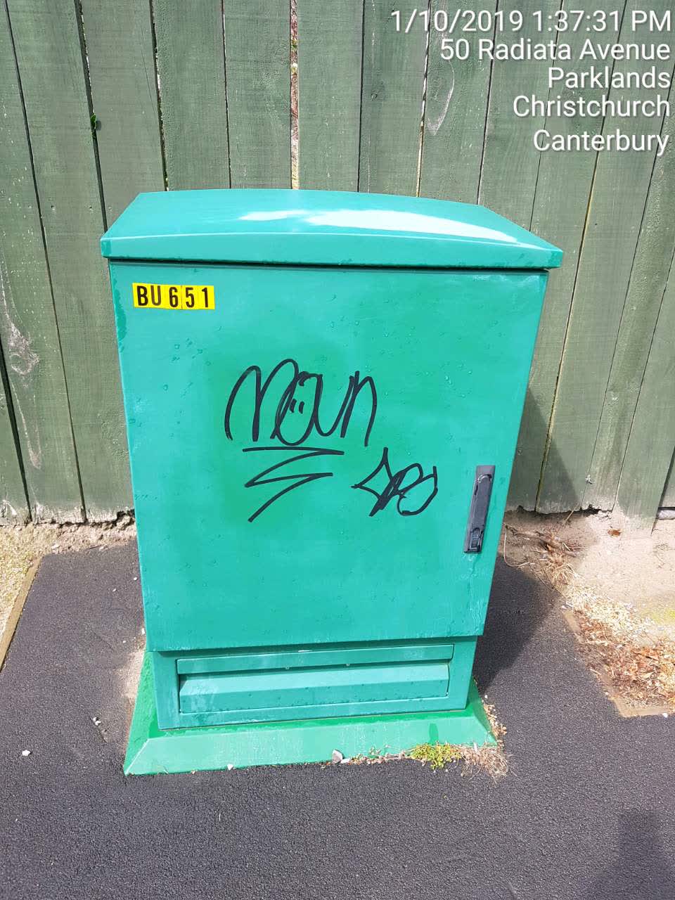 The photograph attached to this graffiti report