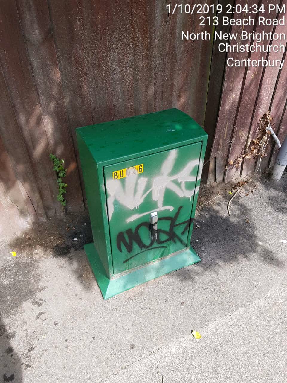 The photograph attached to this graffiti report
