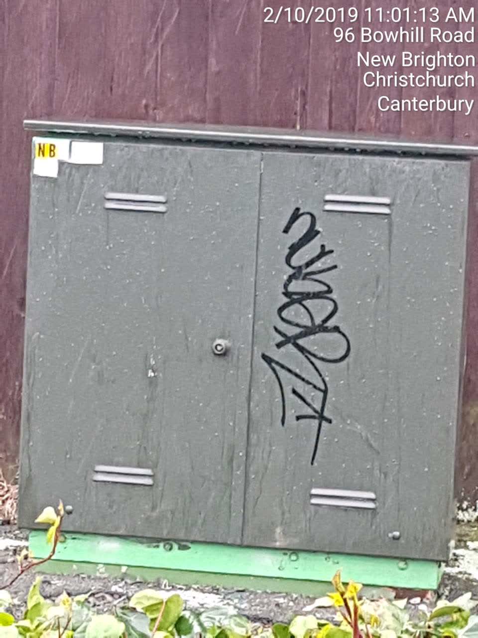The photograph attached to this graffiti report
